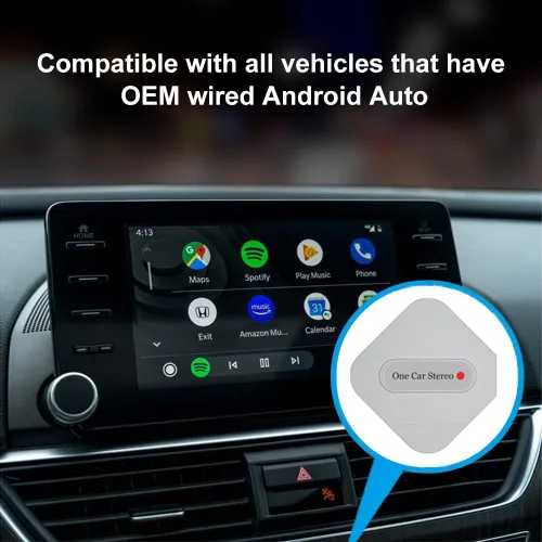 Vista 3 de OneCarStereo Android Auto Adaptador inalámbrico Dongle, cableado a inalámbrico para OEM con cable Android Auto Modelo Auto, Fácil Plug and Play