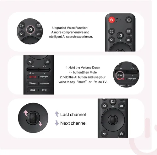 Vista 6 de Repuesto para LG MR25GA Magic Remote AKB76046602, control de voz y control remoto puntero compatible con televisores LG 2025 OLED G5/C5/B5 QNED