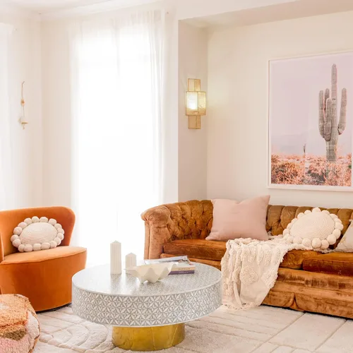 Vista 2 de Banilla Funda de almohada redonda bohemia de 12 pulgadas, almohada decorativa 100% algodón copetudo a mano con pompones texturizados gruesos