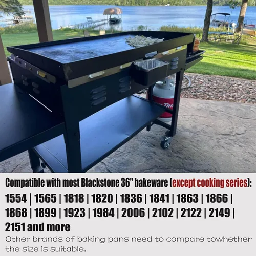 Vista 5 de Protectores de viento para parrilla Blackstone de 36 pulgadas, protector de viento magnético de acero inoxidable, accesorios de plancha, compatible
