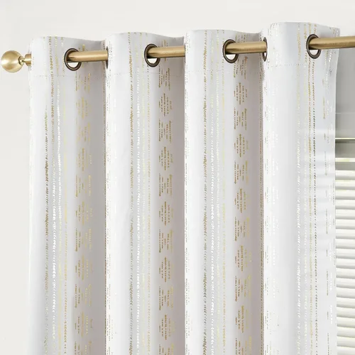 Vista 31 de jinchan - Cortinas bohemias 100% blackout de 54 pulgadas de largo para dormitorio, estampado geométrico negro sobre beige, con ojales