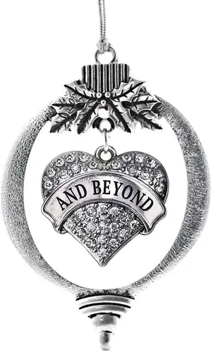 Vista 77 de Inspired Silver Adornos festivos de dije de corazón pave de plata con circonitas cúbicas