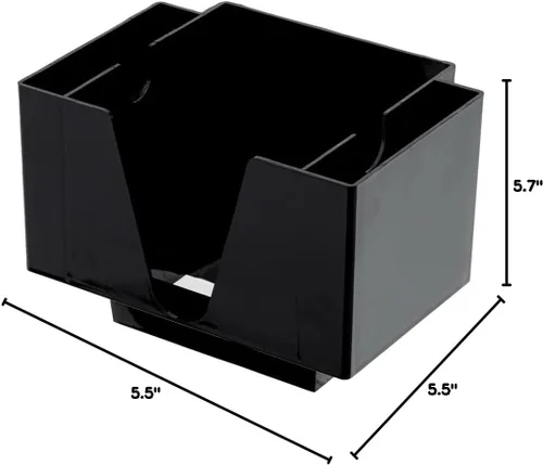 Vista 14 de Restaurantware Bar Lux - Servilletero rectangular de plástico negro de 7.9 x 5.5 pulgadas, 1 organizador de 3 compartimentos, de plástico negro