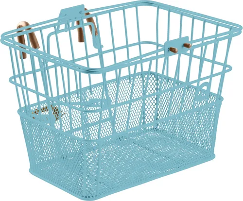 Vista 13 de Retrospec Apollo canasta delantera desmontable para bicicleta de media red de acero con ganchos desmontables integrados y asas incorporadas, fácil