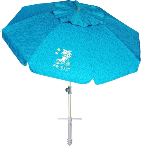 Vista 20 de AMMSUN Sombrillas de playa de 7 pies de alta resistencia para vientos fuertes con ancla de arena, ventilación inclinable, protección UV 50+ contra