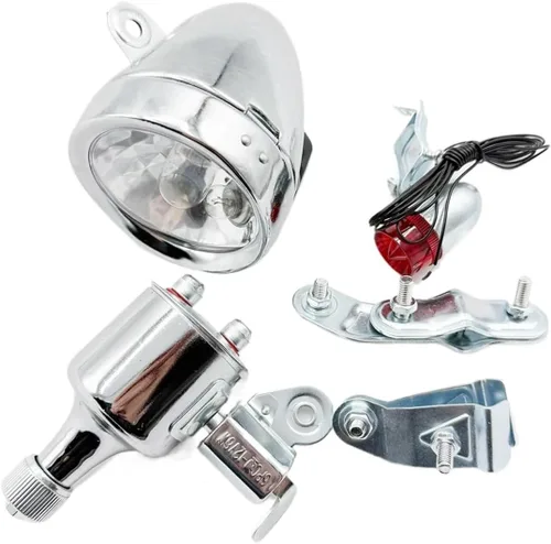 Vista 4 de Generador de fricción de bicicleta motorizado Dynamo Head Tail Light LED MTB 12V 6W
