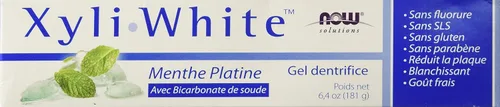 Vista 2 de Xyliwhite, pasta de dientes de bicarbonato, menta, 6.4 onzas, de Now Foods, paquete de de 4