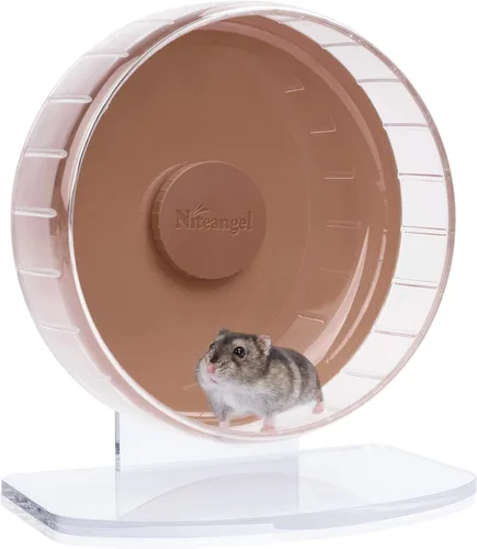 Vista 29 de Niteangel Ruedas de ejercicio súper silenciosas para hámster: ruedas giratorias silenciosas para hámster con soporte ajustable para hámsters, Verde