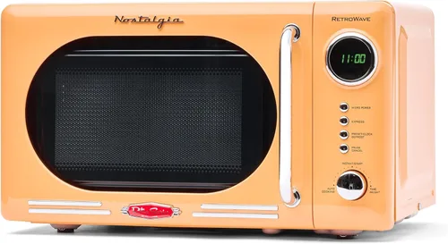 Vista 22 de Nostalgia Retro - Horno de microondas de encimera, 1.1 pies cúbicos y 1000 vatios de potencia, fácil de limpiar con plato giratorio de vidrio