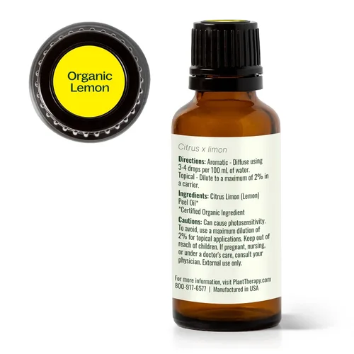 Vista 7 de Aceite esencial orgánico de limón, tratamiento con plantas con certificado USDA , Transparente