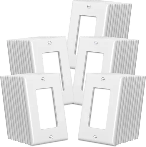 CML Placas Decorativas de Pared, Paquete de 50 Cubiertas para Receptáculos de Toma de Corriente, Placas de Interruptor de 1-Gang, Tamaño Estándar