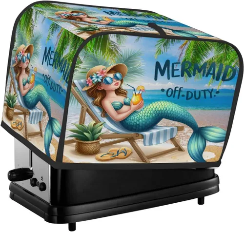 Vista 32 de Cubierta moderna para tostadora de uvas de vino tinto, protección de 2 rebanadas contra el polvo y las huellas dactilares, fundas para pan, fundas