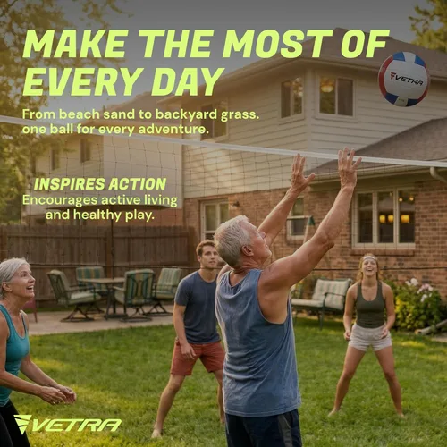 Vista 6 de VETRA Premium, Soft Touch Volleyball, Official Size 5, Super Soft Volleyball Training Equipment for Professional & Recreational Use Practice, Sports