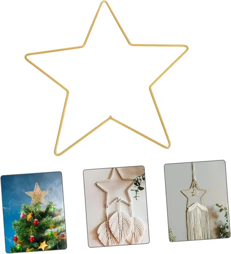 Vista 5 de BESTOYARD 6 aros de metal para manualidades, anillos atrapasueños, corona de estrella, anillos de macramé, artículos para el hogar