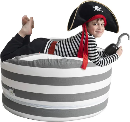 SMART WALLABY Silla Puf de Almacenamiento para Animales de Peluche | 2 Tamaños en 1 | Organizador de Juguetes de Peluche para Niños 100% Algodón