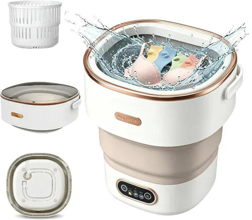 Vista 8 de Portable Washing Machine 16L, Foldable Compact Mini Washer & Spin Dryer with 3 Modes, 47dB Quiet Operation & Hidden Drain Hose for RV Camping, Dorm