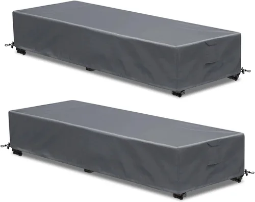 Vista 15 de Funda para tumbona para exteriores, 1 paquete de fundas para sillas de patio, impermeables, 600D, material resistente a la intemperie, protección