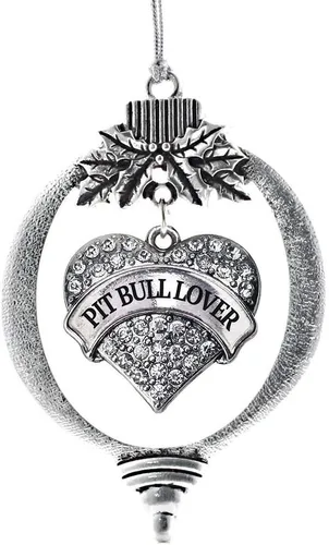 Vista 237 de Inspired Silver Adornos festivos de dije de corazón pave de plata con circonitas cúbicas