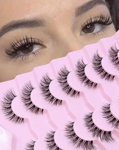 Vista 8 de Jiocolor Pestañas naturales pestañas postizas finas pestañas postizas cortas aspecto natural banda transparente pestañas postizas tira pestañas