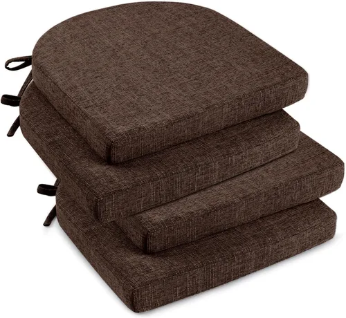 Vista 29 de downluxe Cojines para sillas de interior para sillas de comedor, almohadillas de espuma texturizada suaves y cómodas para sillas de cocina con lazos