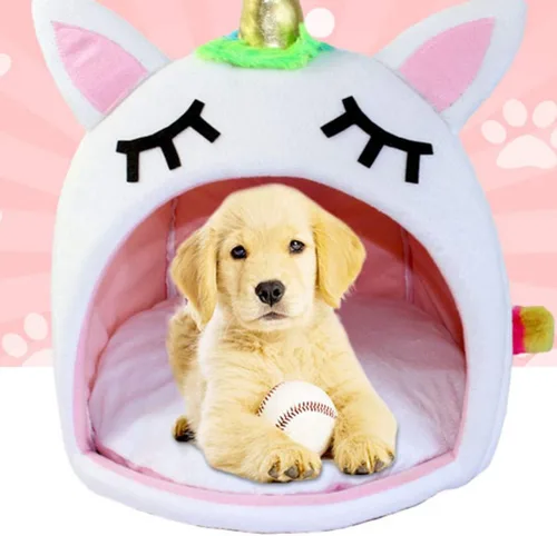 Vista 7 de Unicornio cama para perro, sofá nido de viaje, lavable a mano, cómodo, tamaño s