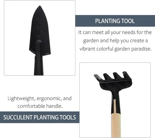 Vista 5 de Luxshiny Gardening Tool for Succulents and Bonsai Plants Potting Shovel Transplanting Tools Watering Kettle and Scissors with Ergonomic Design for