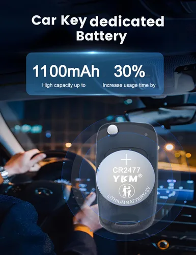 Vista 3 de YKM Batería de litio CR2477 de 3 V de alta capacidad DL2477 ECR2477 2477 2477 para sensor de temperatura, termostato inteligente, detector