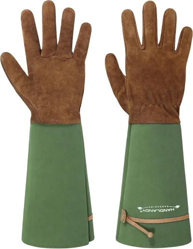 Vista 16 de HLDD HANDLANDY Long Gardening Gloves for Women Men - Leather Rose Pruning Gloves Thorn Proof - Breathable Working Glove