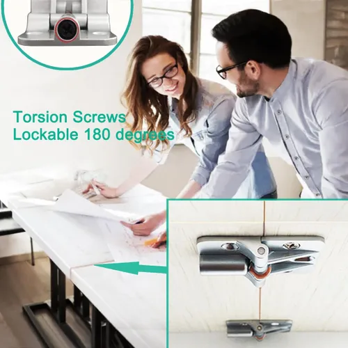 Vista 2 de Bisagras ajustables de 180 grados, bisagras de puerta plegables plegables, bisagras de bloqueo de 180 grados, bisagra de mesa de hojas de bloqueo