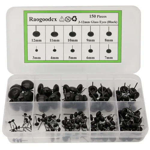 Vista 8 de 150 piezas de aguja de fieltro ojos mini vidrio ámbar ojos kits para muñecos de peluche muñecas fieltro de lana manualidades
