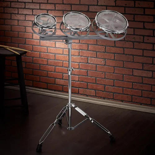 Vista 7 de Ashthorpe Roto Tom - Juego de tambores con soporte - Toms de 6", 8", 10" con cabezales Remo