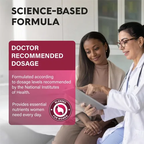 Vista 6 de Multivitamínico para mujer - Complejo B Alimentos integrales Apoyo al crecimiento del cabello Digestión y metabolismo Hierro
