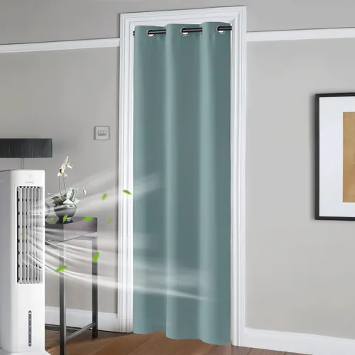 Vista 56 de RYB HOME Cortinas portátiles para puerta con privacidad, cortinas opacas y aislantes térmicas para dormitorio, armario, sala de estar, comedor