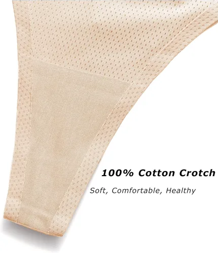 Vista 6 de CRISAN Tangas sin costuras para mujer, ropa interior de nailon para mujer, paquete de 6