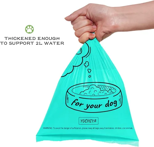 Vista 5 de Dispensador de bolsas de recogida de caca de perro con 1 rollo de color aleatorio, bolsas de residuos para perros a prueba de fugas y perfumadas