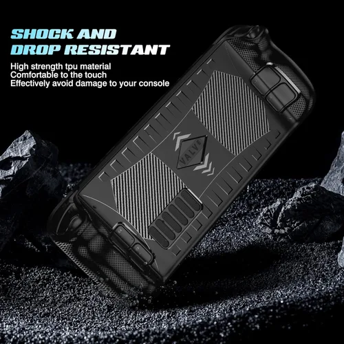 Vista 2 de DLseego Steam Deck - Funda protectora de TPU a prueba de golpes, suave, antideslizante, protección completa, resistente a los arañazos, color negro