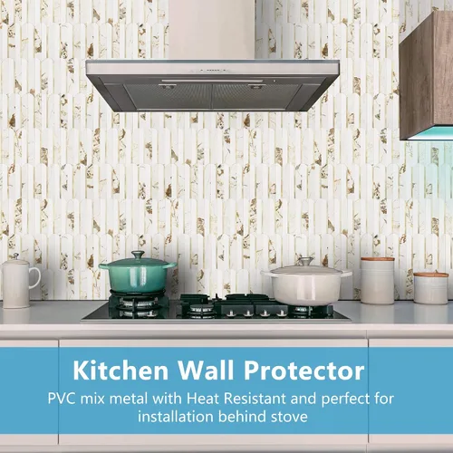 Vista 7 de Vamos Tile Azulejo autoadhesivo sin costuras para salpicaduras en la pared, 10 hojas para salpicaduras en la pared de la cocina y el baño, 12''x12