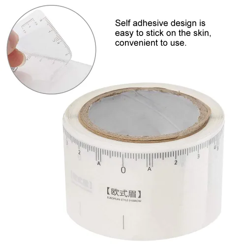 Vista 2 de 50 calcomanías desechables para reglas de cejas, plantillas de herramientas de medición de cejas para microblading, modelado y simetría, guía
