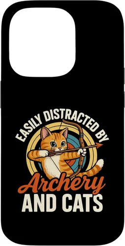 Vista 17 de Funny Cat Parent Gift Easily Distracted by Archery and Cats Case for iPhone 16