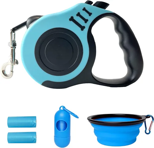 Vista 38 de Correa retráctil para perros pequeños y medianos, automática, telescópica, cinta para mascotas de 10/16 pies, duradera y práctica, con asa