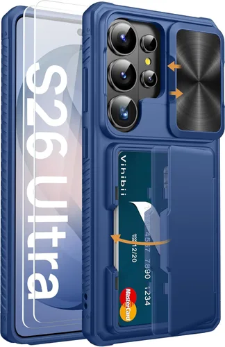 Vista 44 de Vihibii Funda para Samsung Galaxy S25 con tarjetero (4 tarjetas), [bloqueo RFID] y cubierta de cámara deslizante y protección contra caídas de grado