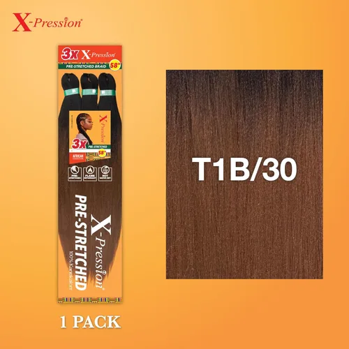 Vista 19 de Sensationnel X-Pression - Trenzas prestiradas, 3 unidades, 58 pulgadas, paquete de 1 unidad, 1B