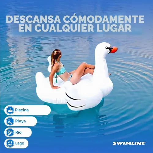 Vista 7 de SWIMLINE Giant Inflatable Ride-On Pool Float for Adults Pato señuelo