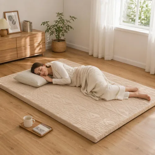 Vista 7 de Mollydot Japanese Floor Mattress Twin Size, Futon Mattress with Cotton Washable Cover, Roll Up 2.5" Thick Tatami Mat, Portable & Foldable Floor Bed