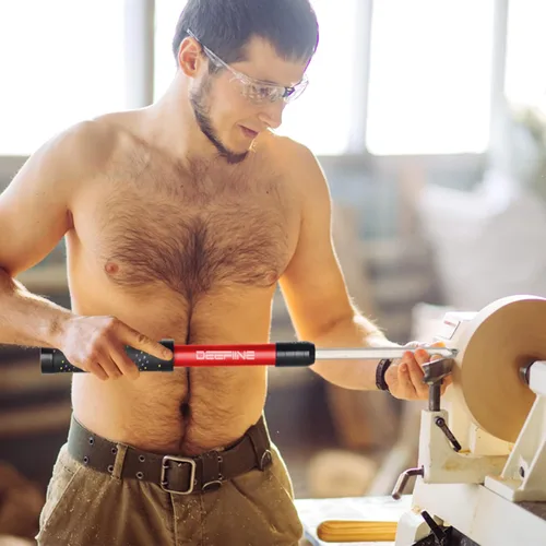 Vista 6 de Mango de agarre de herramientas de tronado de madera de carburo de 11 pulgadas, acepta barra de herramientas de torneado cuadrada de 0.394 in (rojo)