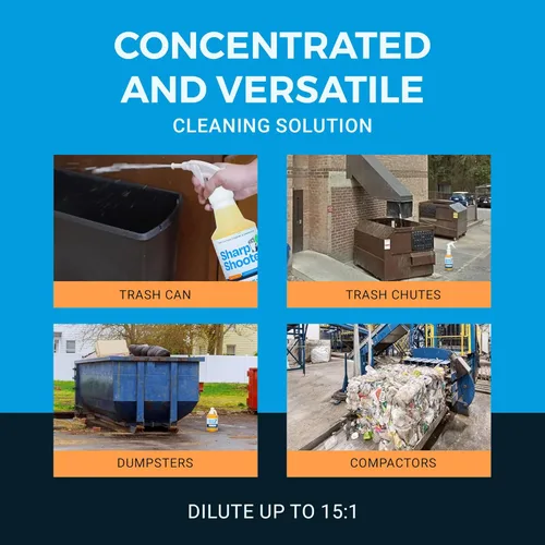 Vista 3 de KINZUA ENVIRONMENTAL Sharpshooter, eliminador de olores y desengrasante resistente para botes de basura, limpiador de superficies de basura y espuma