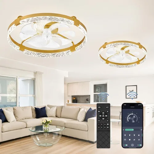 Vista 14 de LEDIARY Ventiladores de Techo Modernos de 20" con Luces y Control Remoto, Ventilador de Techo Regulable de Perfil Bajo, Ventilador de Techo