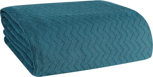 Vista 16 de BELIZZI Home - Manta de cama 100 % algodón, transpirable, térmica tamaño individual, suave manta térmica de cheurón de 60 x 90 pulgadas, manta