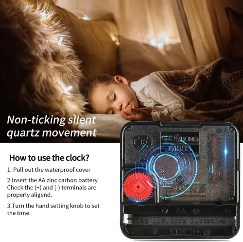 Vista 7 de Reloj grande de 16 pulgadas para exteriores, reloj retro impermeable para interiores y exteriores, reloj sin tictac con termómetro, reloj de pared a