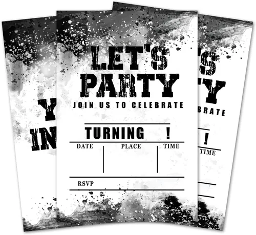 Vista 24 de Tarjetas de invitación de cumpleaños con lazo rosa, invitaciones de fiesta de cumpleaños para niñas, decoraciones y suministros para fiestas